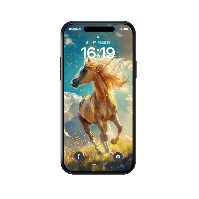 Majestätisches Pferd auf iPhone 15 Plus Hülle im modernen Stil – Bild 3