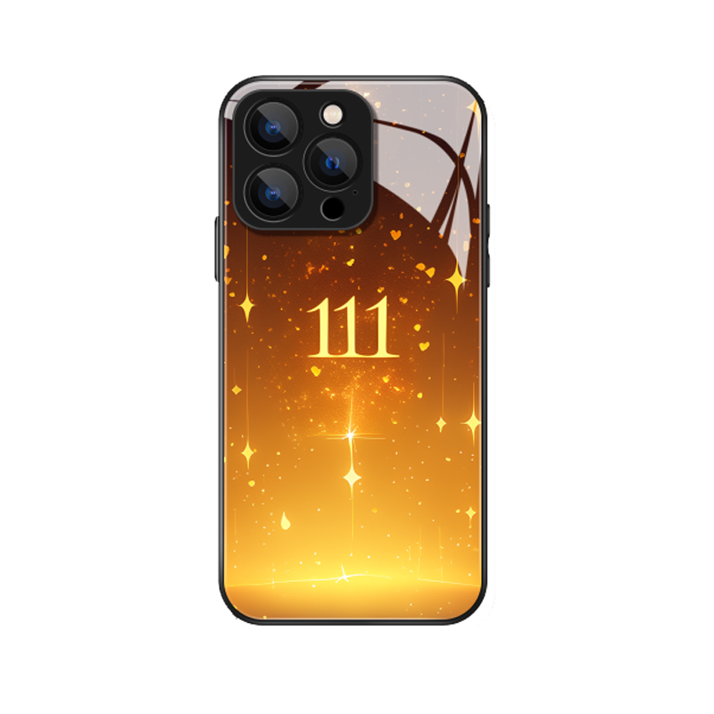 iPhone 15 Pro Max Hülle mit Engelszahl 111 und Sternen
