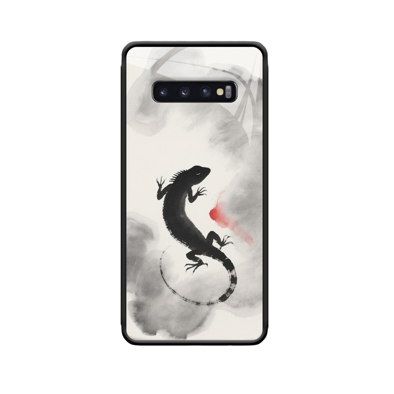 Kreative Eleganz: Galaxy S10 Hülle mit Eidechsen-Wasserfarbenkunst