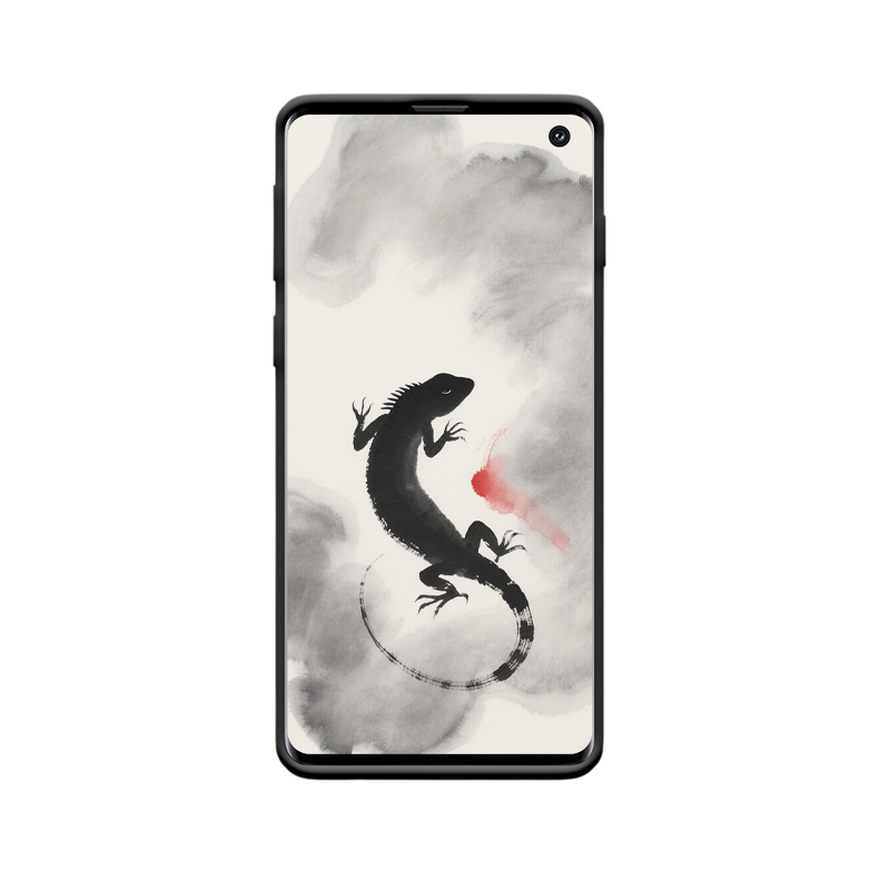 Kreative Eleganz: Galaxy S10 Hülle mit Eidechsen-Wasserfarbenkunst – Bild 2
