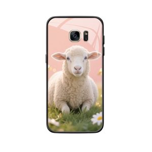 Galaxy S7 Edge Hülle mit friedlichem Schaf und Blumenwiese