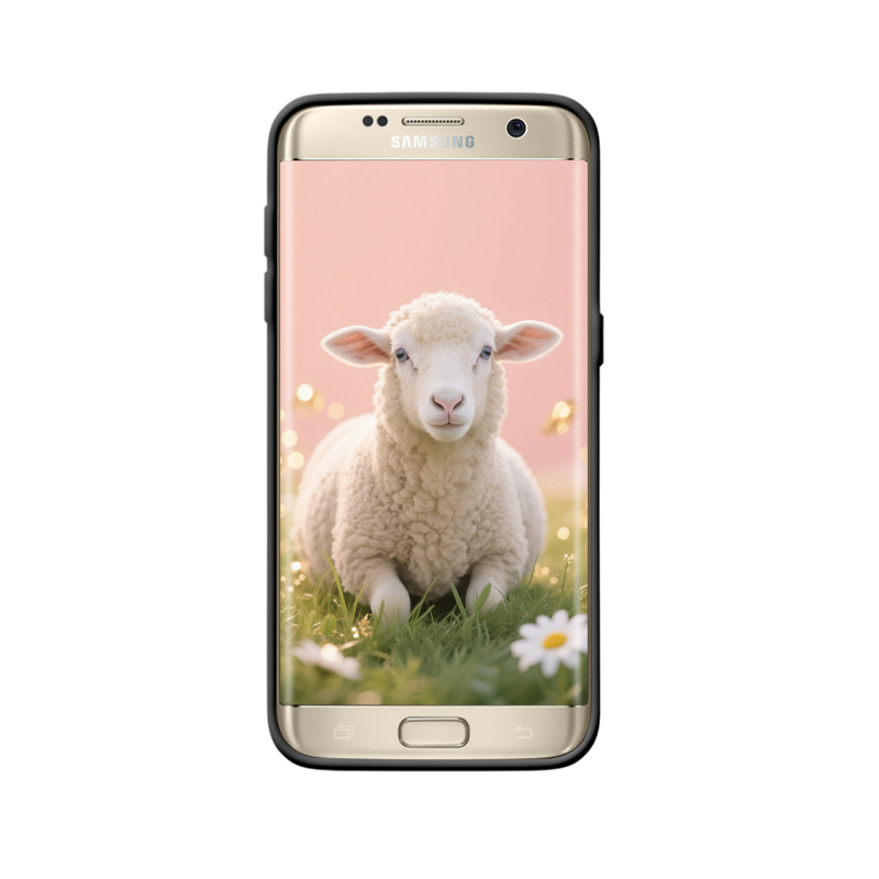 Galaxy S7 Edge Hülle mit friedlichem Schaf und Blumenwiese – Bild 2