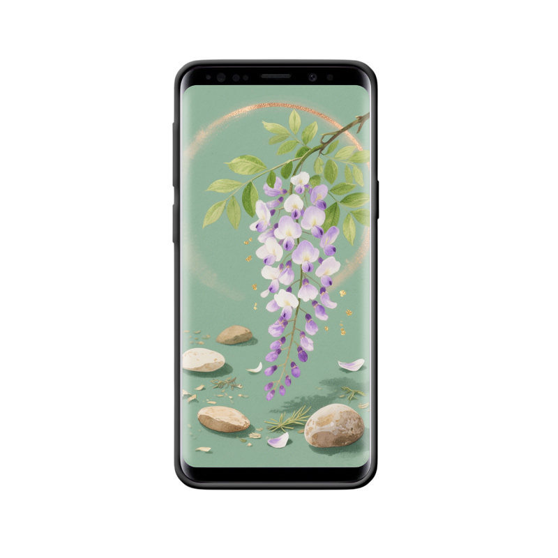 Harmonie und Schutz: Blauregen-Motiv auf Galaxy S9 Case – Bild 2