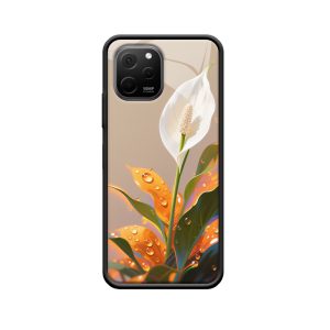 Frische Eleganz: Weiße Spathiphyllum & Huawei nova Y61 Hülle