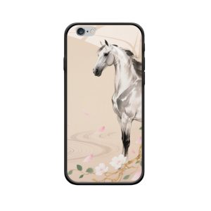 Eleganz des Ostens: iPhone 6 Plus Hülle mit Silberpferd