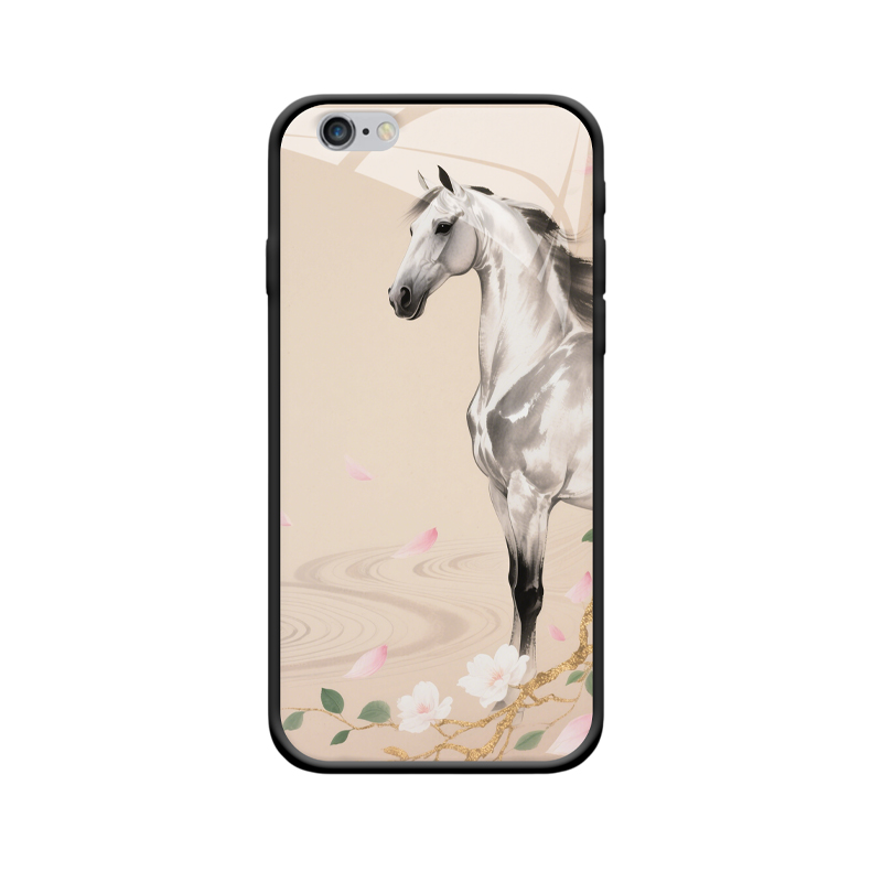 Eleganz des Ostens: iPhone 6 Plus Hülle mit Silberpferd