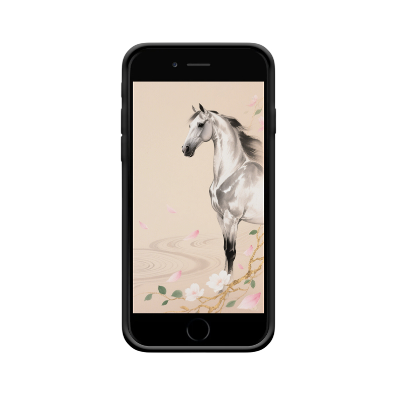 Eleganz des Ostens: iPhone 6 Plus Hülle mit Silberpferd – Bild 2