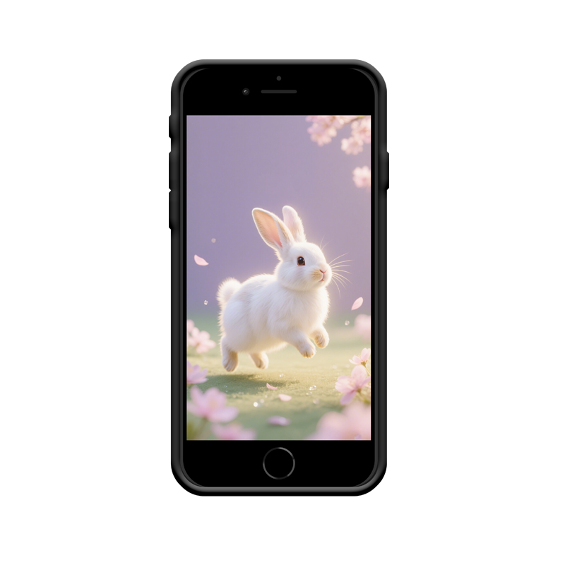 Spritziger Frühlingszauber - iPhone SE (2020) Hülle mit Glücksbringer Kaninchen – Bild 2