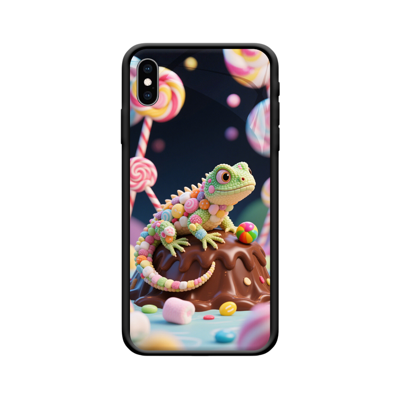 Mit Süßigkeiten gefüllte Eidechse – iPhone XS Max Hülle
