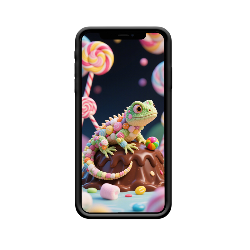 Mit Süßigkeiten gefüllte Eidechse – iPhone XS Max Hülle – Bild 2