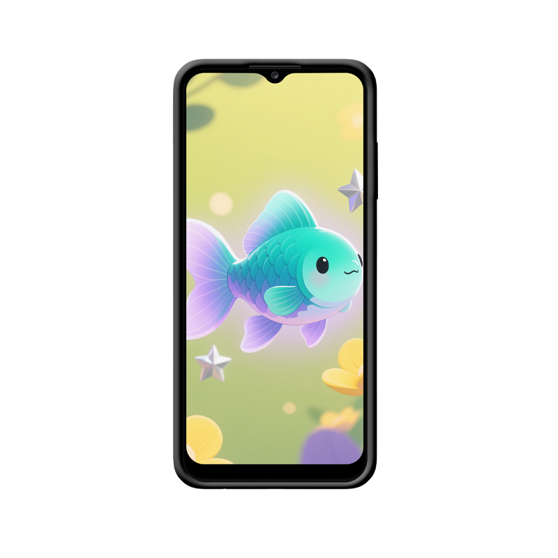 Galaxy A03s Hülle: Verträumte Goldfische im sanften Grün – Bild 2