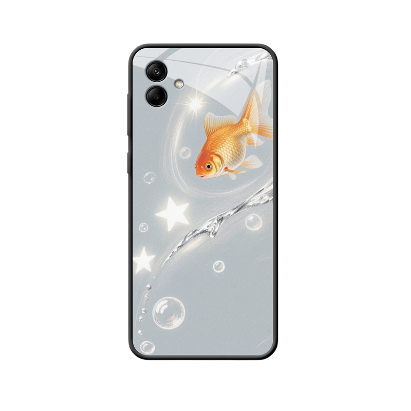 Galaxy A04 Hülle: Zauberhafte Goldfische im sanften Grau