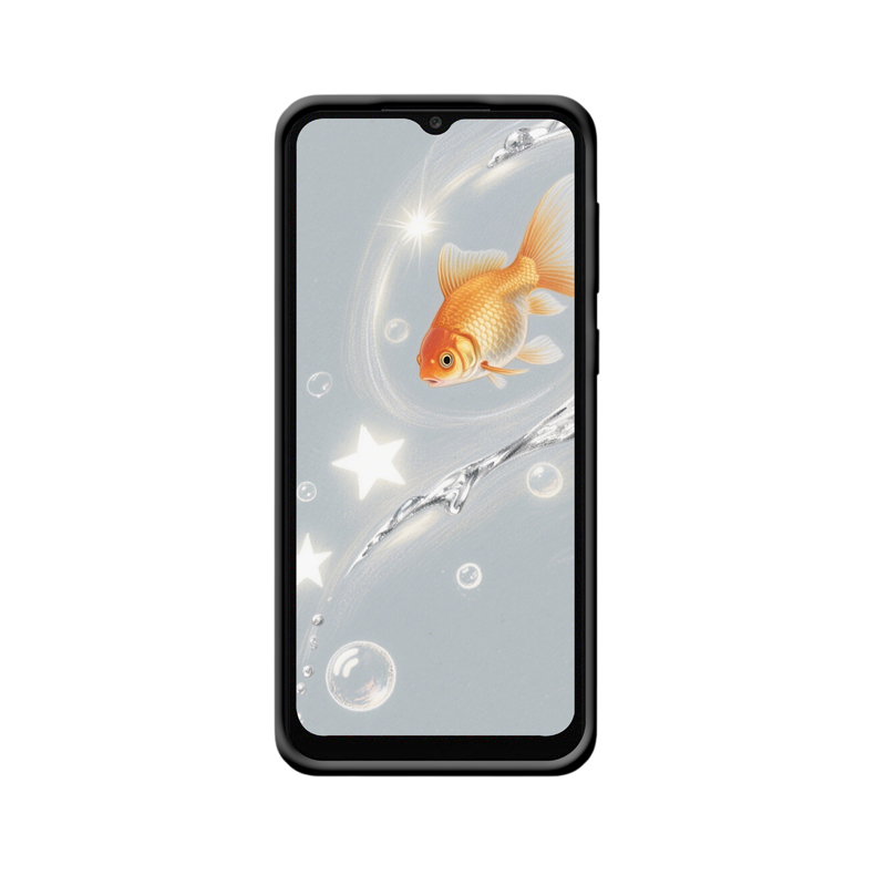 Galaxy A04 Hülle: Zauberhafte Goldfische im sanften Grau – Bild 2