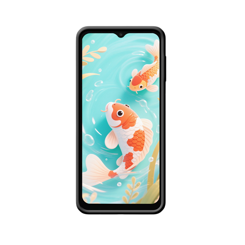 Galaxy A04s Hülle: Spielende Kois im sanften Blau – Bild 2