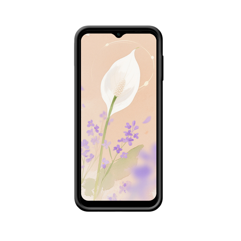 Galaxy A14 Hülle: Schutz und Harmonie mit weißer Spathiphyllum – Bild 2