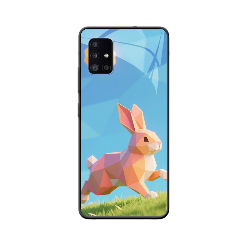 Modern & Glücklich: Galaxy A51 5G Hülle mit Low-Poly-Kaninchen