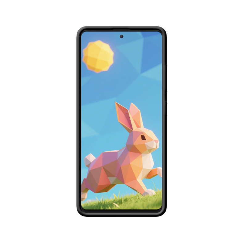 Modern & Glücklich: Galaxy A51 5G Hülle mit Low-Poly-Kaninchen – Bild 2