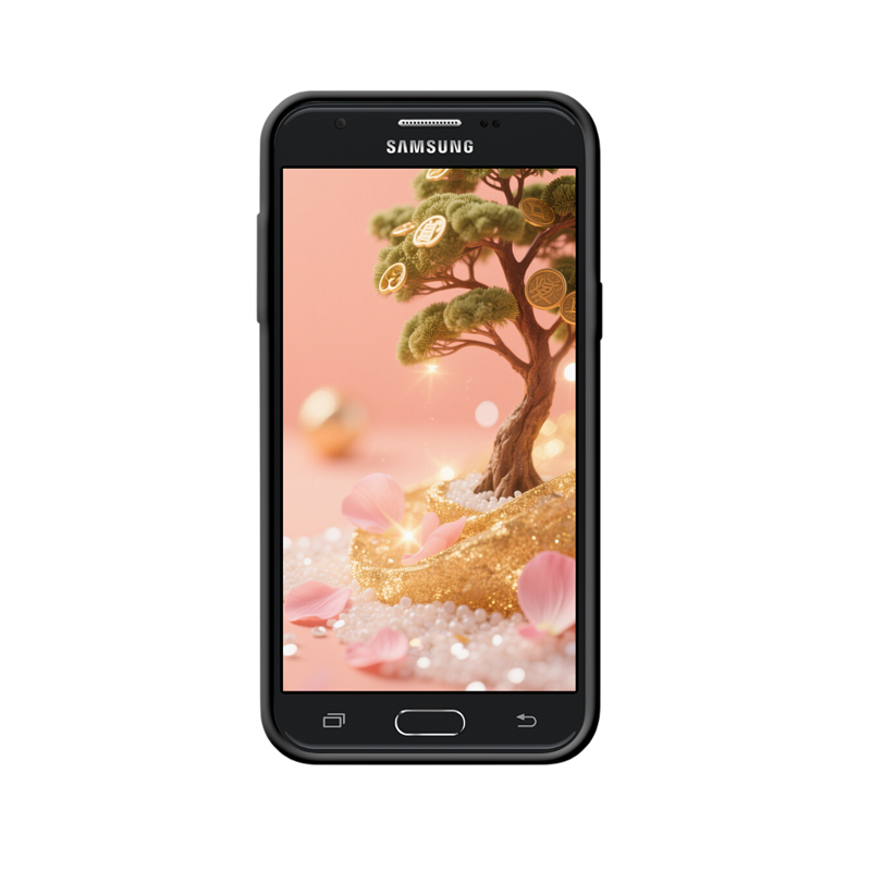 Galaxy J3 (2017) Hülle mit goldener Geldbaum-Magie – Bild 2
