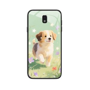 Frühlingsgrüne Galaxy J5 Pro Hülle mit fröhlichem Hundemotiv