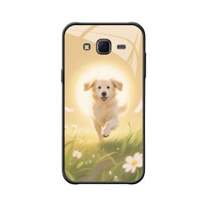 Sonnige Lebensfreude: Galaxy J5 Hülle mit Hundemotiv