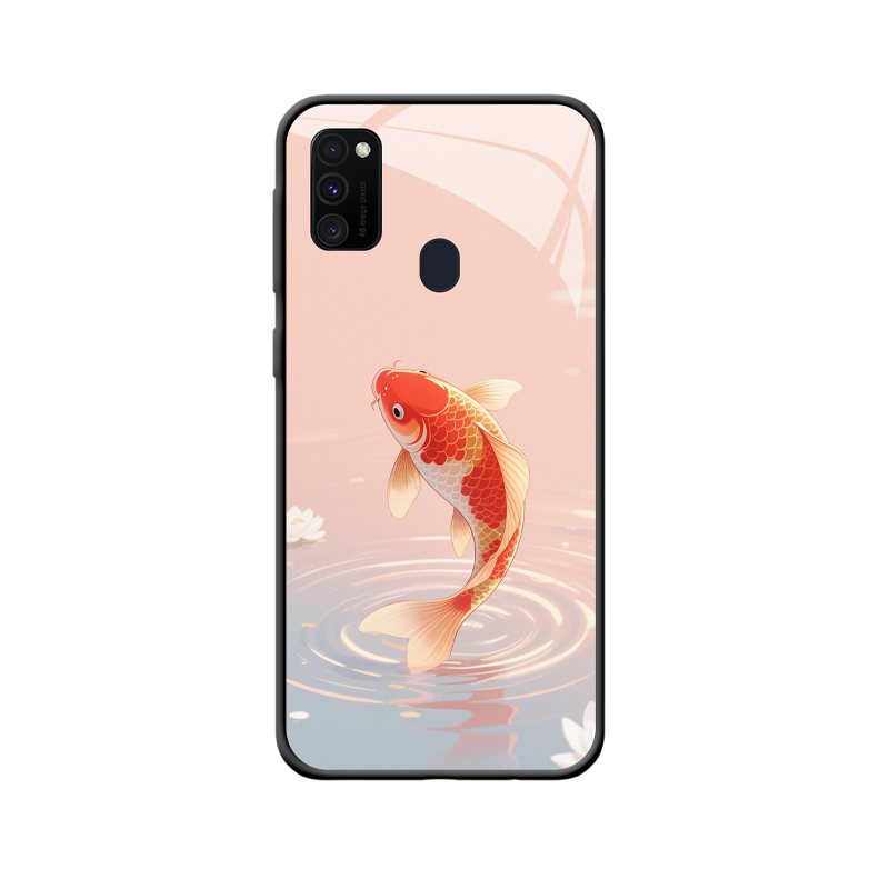 Sanftes Rosa und Koi: Magischer Teich mit Galaxy M30S Hülle