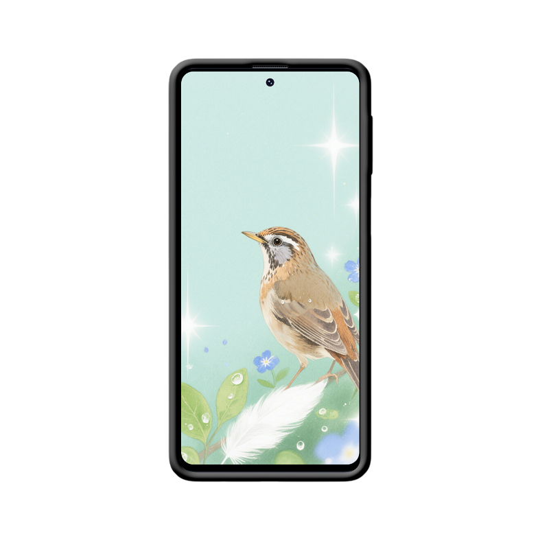 Galaxy M31s Hülle mit Drossel & blauer Blüte – Bild 2