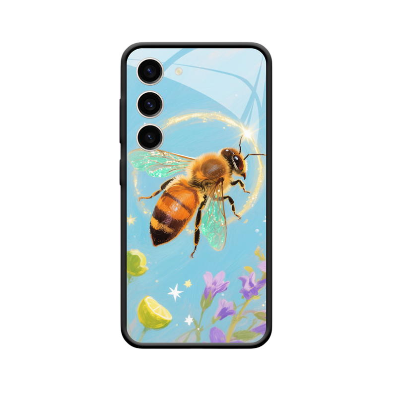 Galaxy S23 Hülle: Goldene Bienen im blauen Himmel