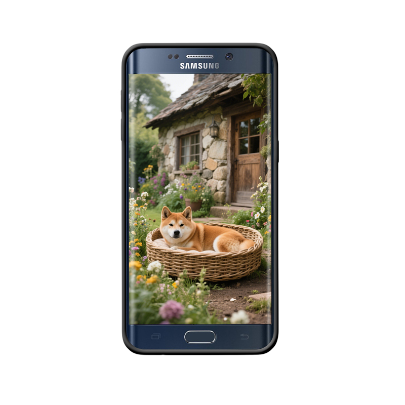 Galaxy S6 Edge+ Hülle: Entspannung mit dem Shiba Inu im Blumengarten – Bild 2