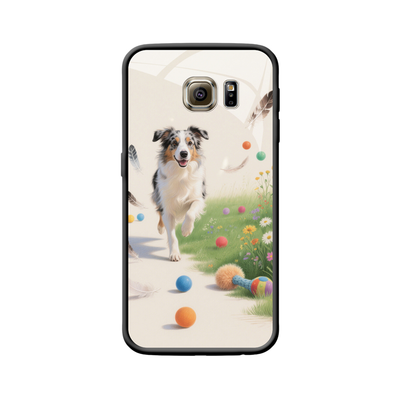 Galaxy S6 Edge Hülle: Fröhliches Hündchen im Spielrausch
