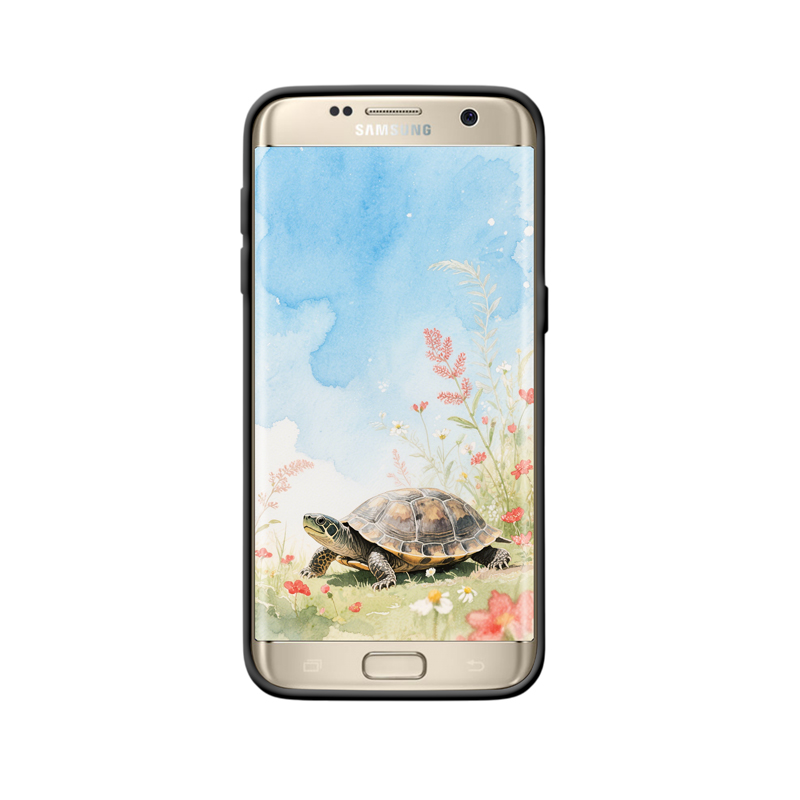 Galaxy S7 Edge Hülle: Entspannung mit der Schildkröte im blumigen Paradies – Bild 2