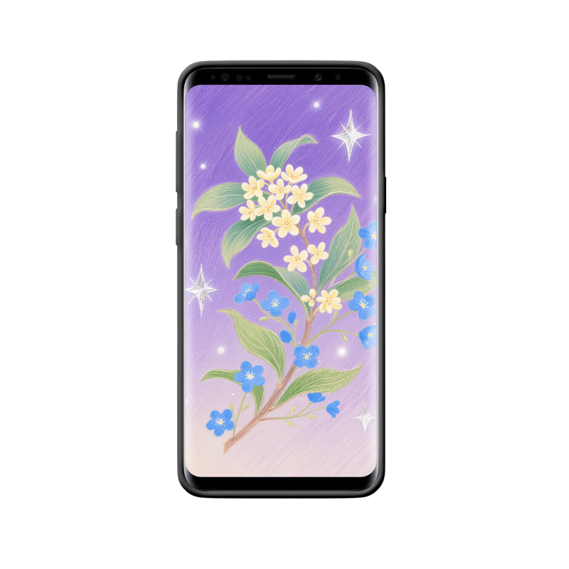 Galaxy S9+ Hülle: Das märchenhafte Duft der Osmanthusblüte im sanften Lila – Bild 2