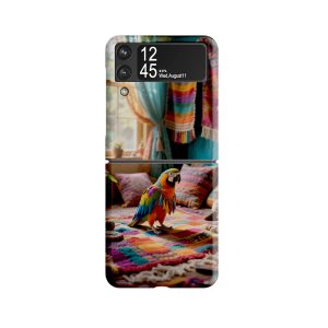 Galaxy Z Flip3 5G Hülle: Bunter Papagei im Boho-Stil - Freiheit und Wärme