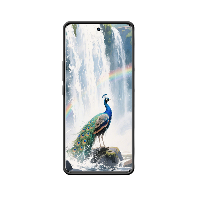 HONOR 70 Pro+ Hülle: Pfau am Wasserfall - Ein Regenbogenmärchen – Bild 2