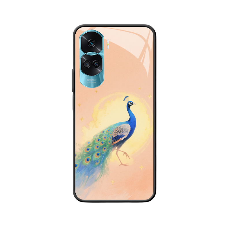HONOR 90 Lite Hülle: Blauer Pfauenzauber im Sternenlicht
