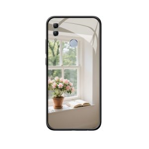 Honor 10 Lite Hülle: Zarte Alltäglichkeit mit Azaleenblüten am Fenster