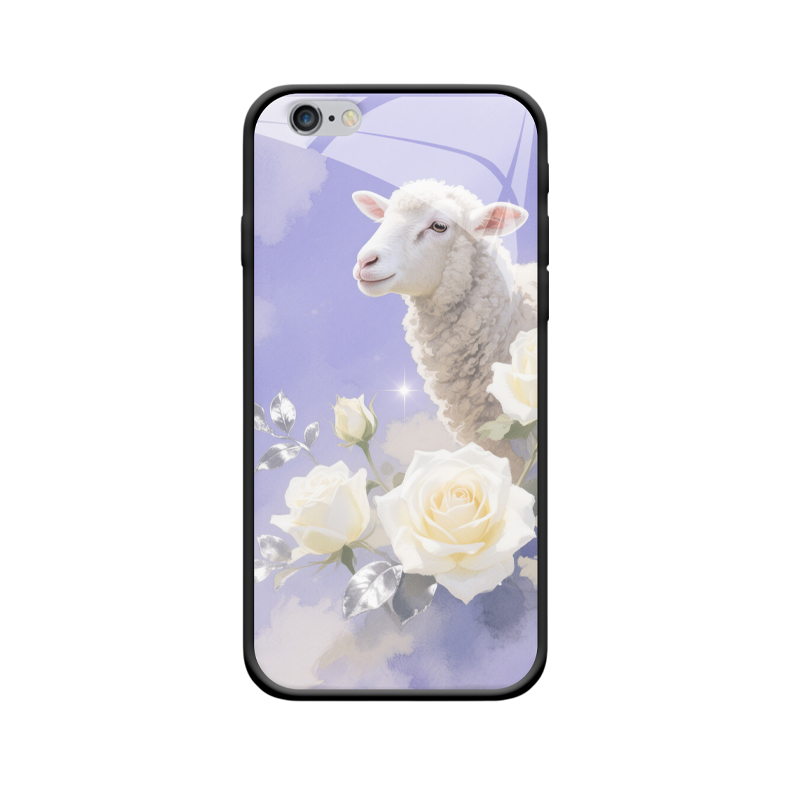 Zart & Zen: iPhone 6s Hülle mit weißem Schaf und Rosen