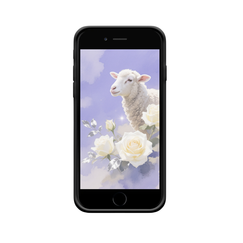 Zart & Zen: iPhone 6s Hülle mit weißem Schaf und Rosen – Bild 2