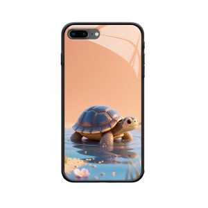 Wärme & Weisheit – iPhone 8 Plus Handyhülle mit Cartoon-Turtle