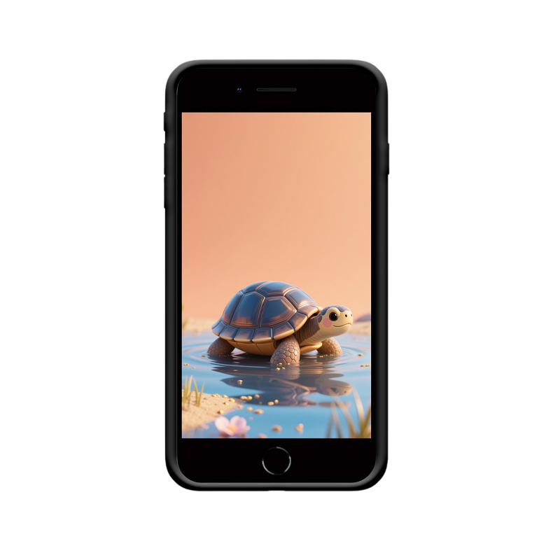 Wärme & Weisheit – iPhone 8 Plus Handyhülle mit Cartoon-Turtle – Bild 2