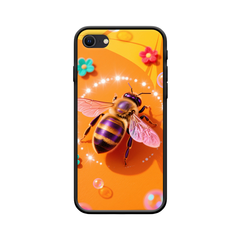 iPhone SE (2020) Hülle mit bunter Biene – Glück und Harmonie