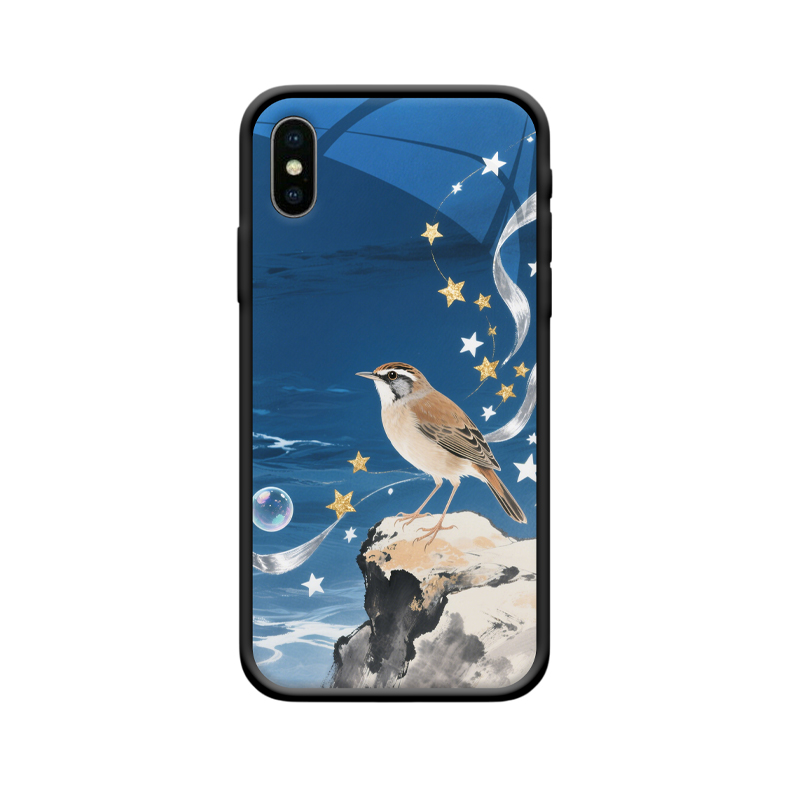 iPhone X Hülle mit Aquarell-Drossel – Magie trifft Eleganz
