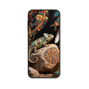 Magische Verbindung: Bunte Eidechse in Galaxy A14 Hülle