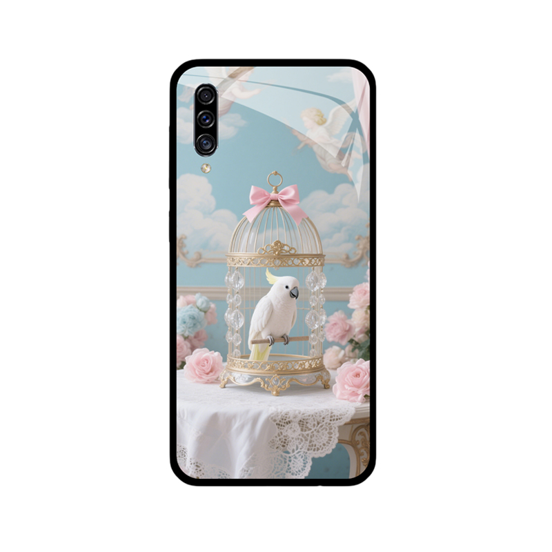 Weißer Papagei & Galaxy A30s Hülle – Französischer puderblauer Traum