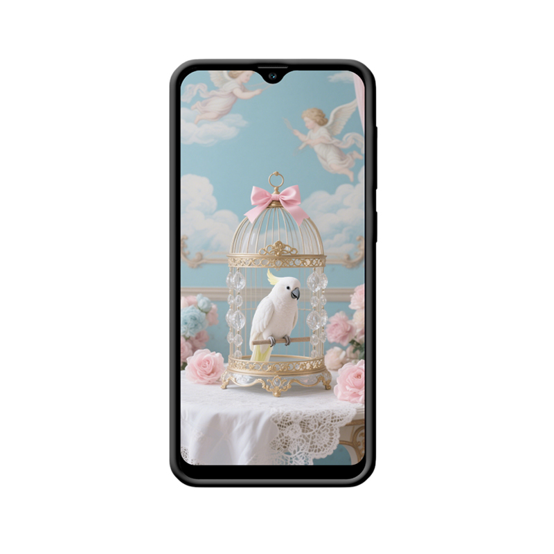 Weißer Papagei & Galaxy A30s Hülle – Französischer puderblauer Traum – Bild 2