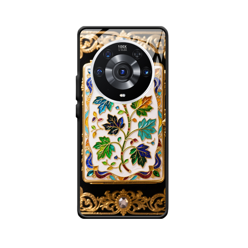 Kunstvolle Eleganz: HONOR Magic3 Pro Hülle mit Efeu in Emaille-Optik