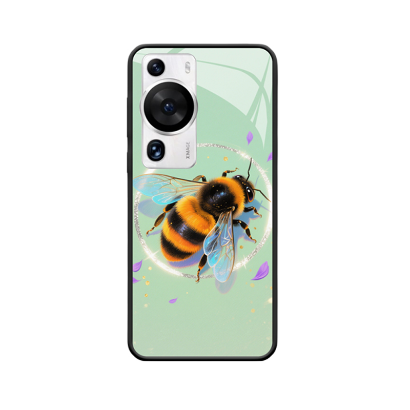 Glänzende Eleganz: HUAWEI P60 Pro Hülle mit umschwärmten Bienen