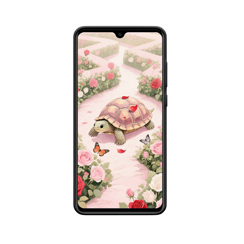 Romantische Huawei Mate 20 Hülle: Die langsame Reise der Schildkröte im Rosengarten – Bild 2