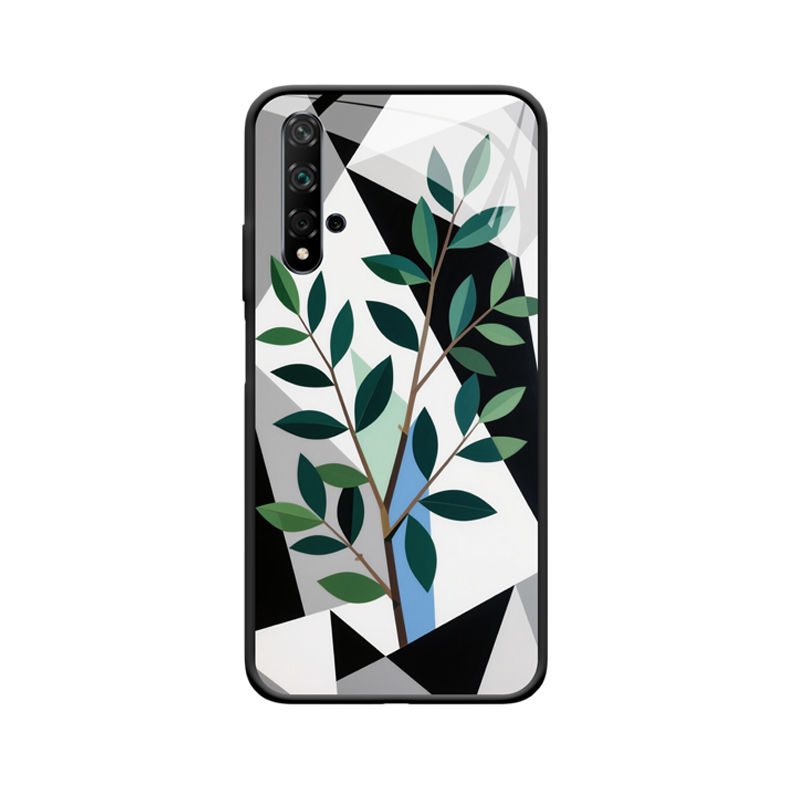 Natürliche Eleganz: Huawei Nova 5T Hoesje mit Geometrischem Südlicher Himmelbambus