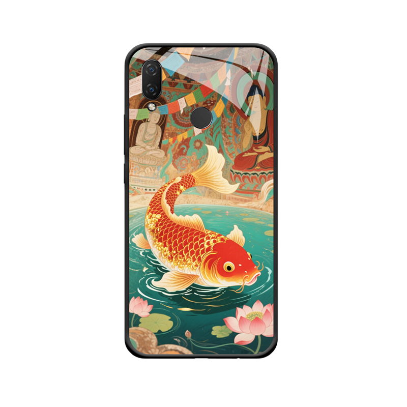 Zen-Ästhetik: Huawei P Smart Plus (2018) Hülle mit Koi-Karpfen