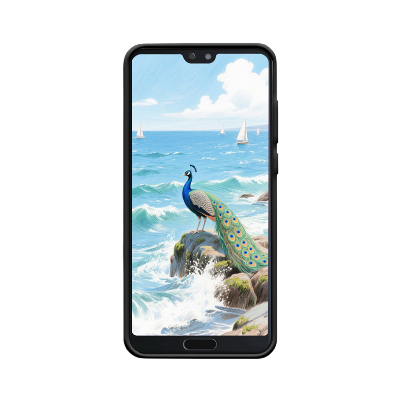 Meerespoesie: Huawei P20 Pro Hülle mit Pfauenmotiv – Bild 2